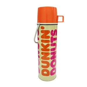 Vintage 1980's Dunkin' Donuts Orange and Cream Steel Thermos